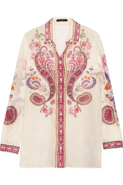 Shop Etro Printed Silk And Cotton-blend Shirt