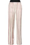 LANVIN Striped satin-jacquard wide-leg pants