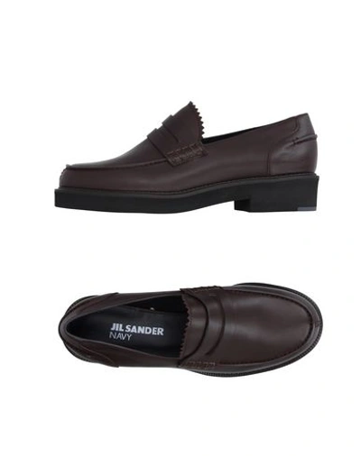 Shop Jil Sander Loafers In Cocoa