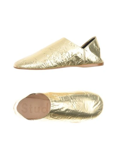 Shop Acne Studios Loafers In Gold