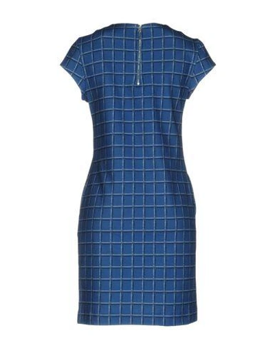 Shop Love Moschino Woman Mini Dress Azure Size 4 Cotton, Polyamide, Elastane In Blue