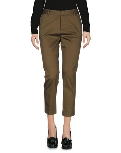 Dsquared2 Cropped Trousers & Culottes In Military Green