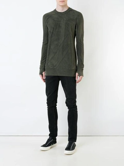 Shop 11 By Boris Bidjan Saberi Block Cut Pullover In Green