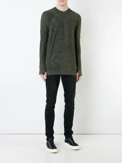 Shop 11 By Boris Bidjan Saberi Block Cut Pullover In Green