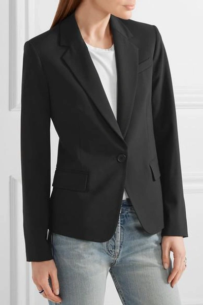 Shop Theory Gabe Wool-blend Crepe Blazer In Black