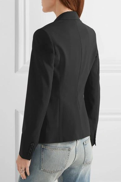 Shop Theory Gabe Wool-blend Crepe Blazer In Black