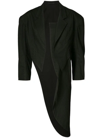 Shop Yohji Yamamoto Asymmetric-cut Blazer - Black