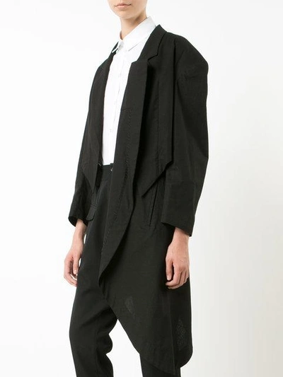 Shop Yohji Yamamoto Asymmetric-cut Blazer - Black