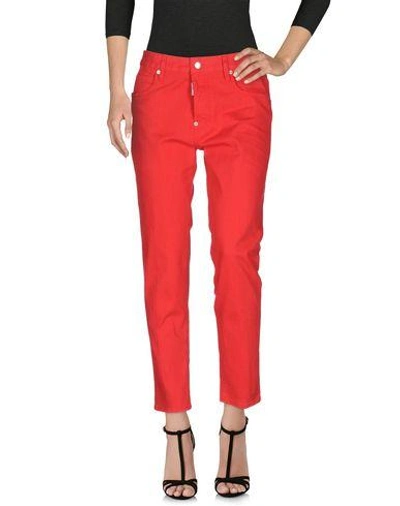 Shop Dsquared2 Denim Pants In Red