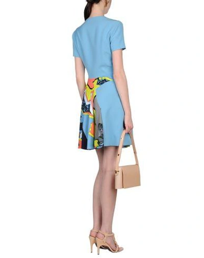 Shop Versace Short Dress In Sky Blue