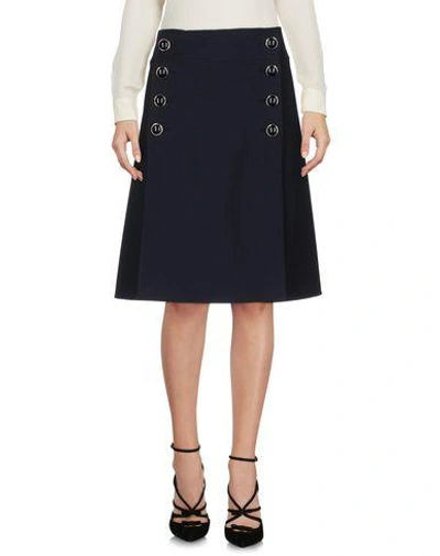 Shop Michael Kors Knee Length Skirt In Dark Blue