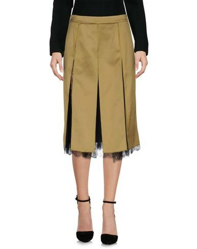 Shop Michael Kors Knee Length Skirts In Military Green