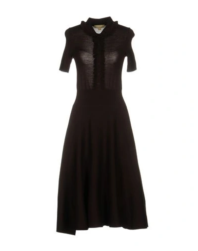 Michael Kors Knee-length Dresses In Dark Brown