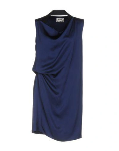 Shop Acne Studios Short Dress In Dark Blue