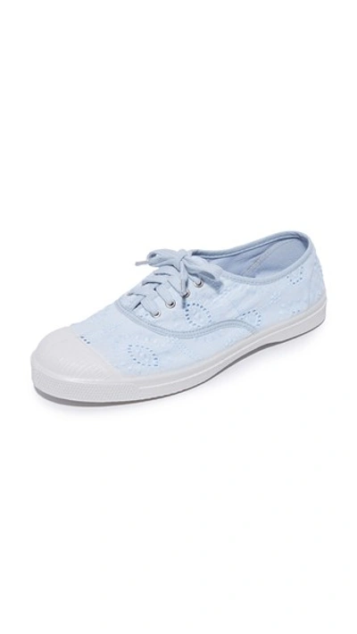 Bensimon Tennis Broderie Anglaise Sneakers In Light Blue