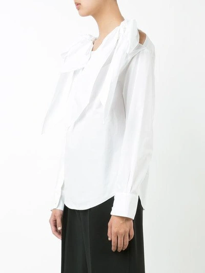 Shop Chloé Tie Cold Shoulder Blouse In White