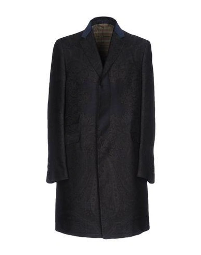 Shop Etro Coat In Steel Grey