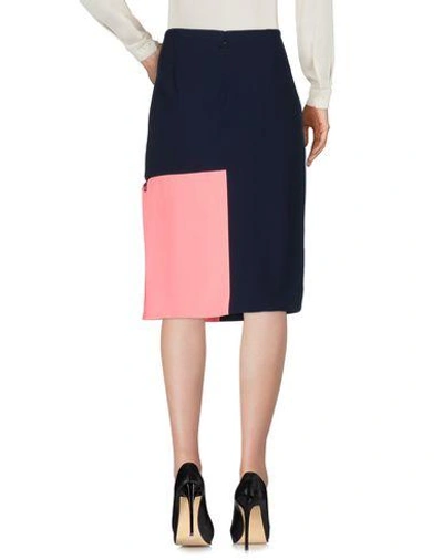 Shop Versace 3/4 Length Skirt In Dark Blue