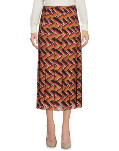 Shop Gucci 3/4 Length Skirts In Khaki