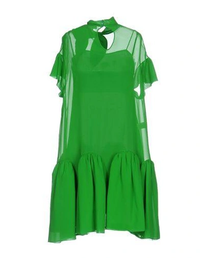 Shop Delpozo Short Dresses In Green