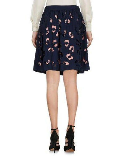Shop Msgm Knee Length Skirt In Dark Blue