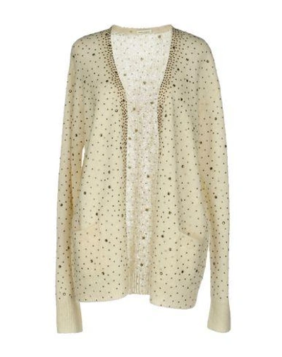 Shop Saint Laurent Cardigan In Ivory