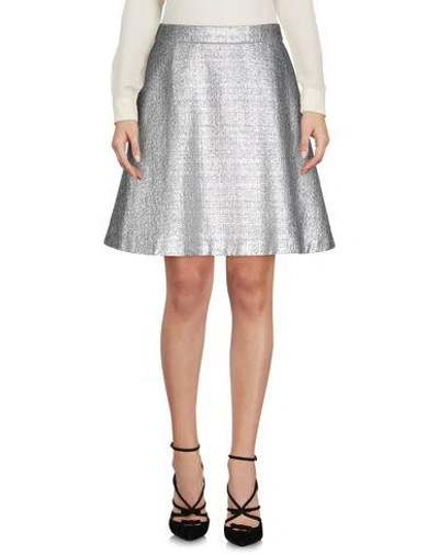 Shop Markus Lupfer Knee Length Skirt In Silver