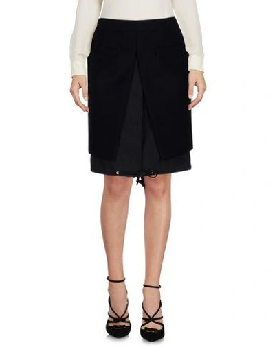 Shop Sacai Knee Length Skirts In Black