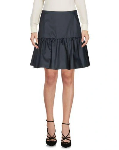 Shop Prada Knee Length Skirt In Steel Grey