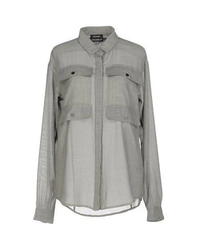 Shop Anthony Vaccarello Solid Color Shirts & Blouses In Light Grey