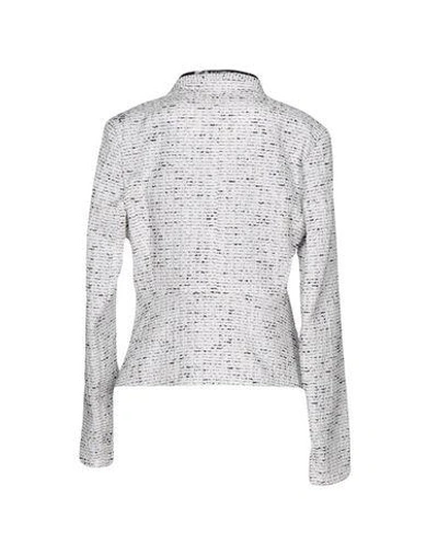 Shop Pinko Woman Blazer White Size 8 Polyester, Cotton, Polyamide