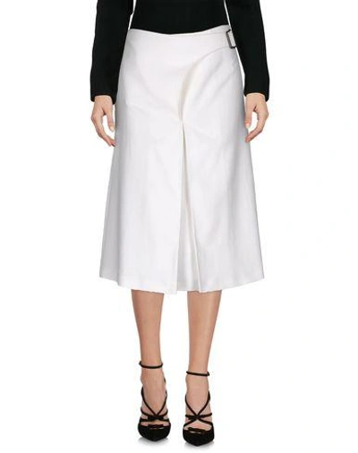 Shop Cedric Charlier 3/4 Length Skirt In White