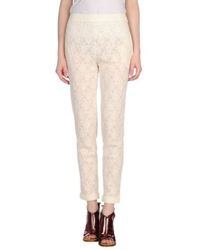 Shop Ermanno Scervino Casual Pants In Ivory