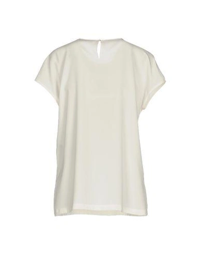Shop Dolce & Gabbana Woman Top White Size 0 Silk, Elastane, Cotton, Brass, Glass
