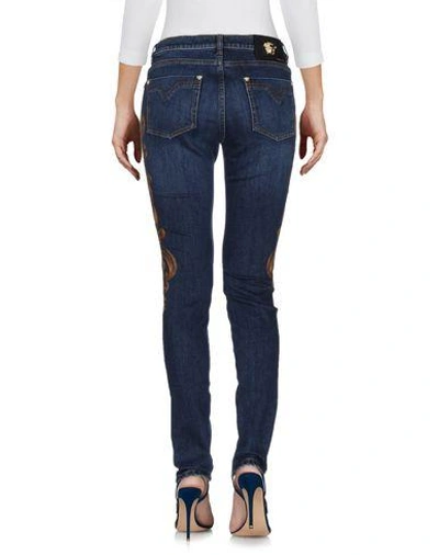 Shop Versace Denim Pants In Blue