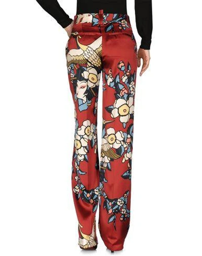 Dsquared2 'blossom' Print Trousers In Brick Red