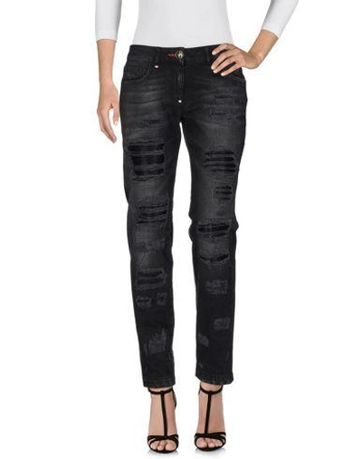 Shop Philipp Plein Denim Pants In Black