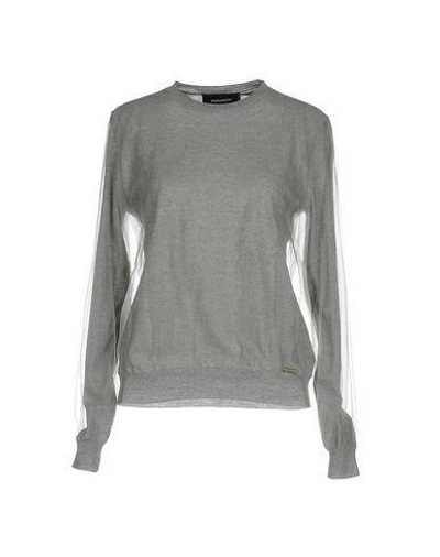 Shop Dsquared2 Woman Sweater Light Grey Size L Virgin Wool, Polyamide