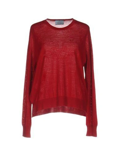 Prada Sweaters In Red