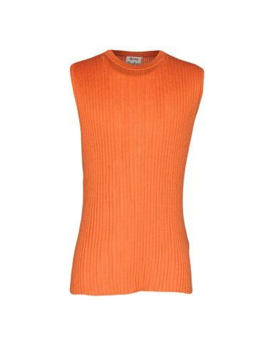 Shop Acne Studios Sleeveless Sweater In Orange