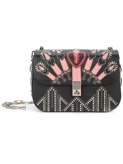 Shop Valentino Loveblade Chain Crossbody Bag In Black