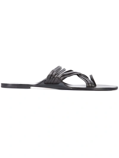 The Row Cannes Strappy Flat Sandal, Black