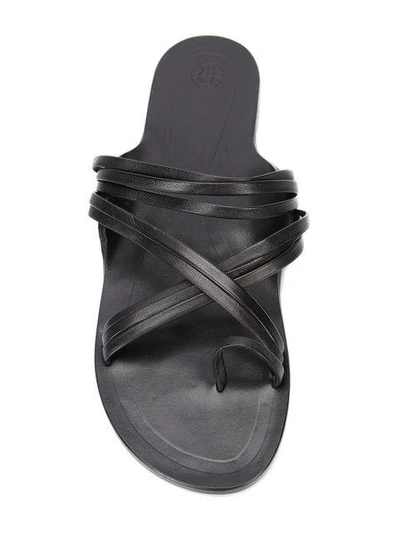 The Row Cannes Strappy Flat Sandal, Black | ModeSens