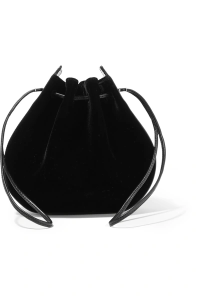 Vanessa Seward Caprice Patent Leather-trimmed Velvet Shoulder Bag