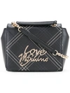 LOVE MOSCHINO logo plaque crossbody bag,POLYURETHANE100%