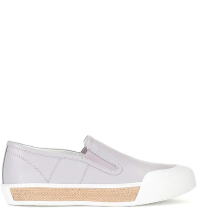Shop Tod's Leather Slip-on Sneakers