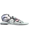 PIERRE HARDY Green leather floral sandals from Pierre Hardy.,MM06