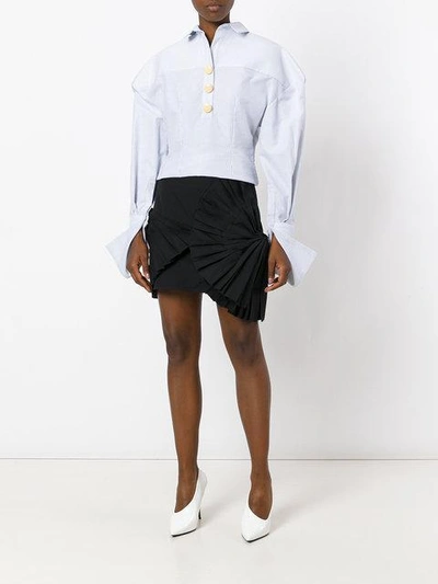 Shop Jacquemus Pleated Detail Mini Skirt