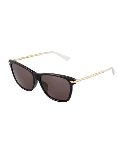 Gucci Two-tone Cat-eye Combo Sunglasses, Black/gold