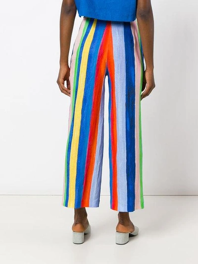 Shop Mara Hoffman Striped High-waisted Trousers
